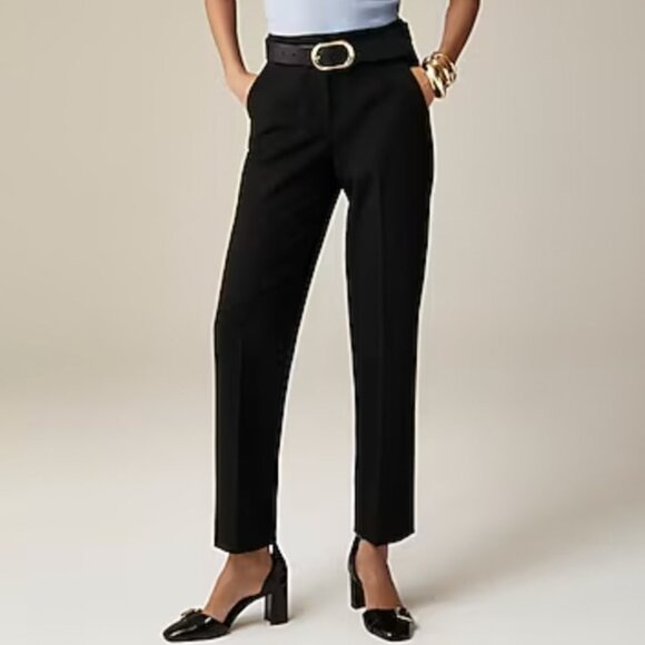 NWT J. Crew Kate Straight Leg Pant Bi Stretch Cotton 0 Tall Black BF401 - Picture 1 of 12